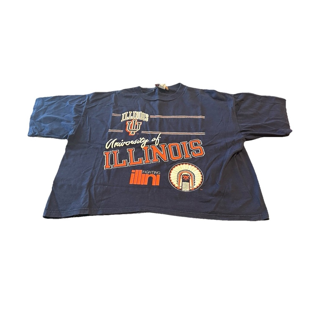VTG Illinois Fighting Illini Chief Illiniwek Crop Top OSFA Paris Sports Club